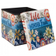 Caja almacenaje plegable tapa acolchada "Life is" EMIM