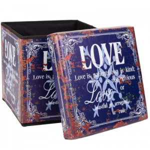 Caja almacenaje plegable tapa acolchada "Love" EMIM