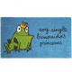 felpudo azul turquesa soy single bienvenidas princesas