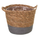 macetero cesta redondo fibra natural gris