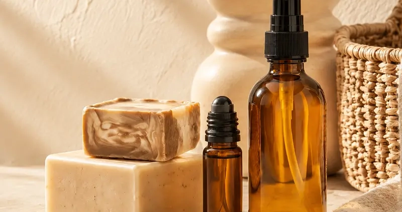 Jabones, roll-on y fragancia corporal de cosmética y cuidado personal