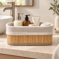 Cesta rectangular almacenaje bambú