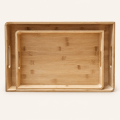 Bandeja rectangular bambú de tonos claros
