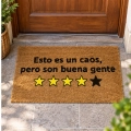 Felpudo Esto es un caos rectangular con estrellas de fibra de coco