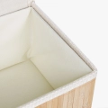 Caja con tapa de bambú rectangular con forro de tela