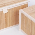 Caja con tapa de bambú rectangular con forro de tela