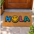 Felpudo HOLA colores con diseño multicolor