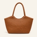Bolso shopper trenzado efecto piel en varios colores