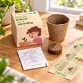 Kit infantil Cómo crece una semilla con ilustración infantil y texto verde
