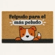 Felpudo rectangular con fibra de coco y diseño ilustrado de perro