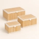 Caja con tapa de bambú rectangular con forro de tela