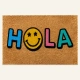 Felpudo HOLA colores con diseño multicolor