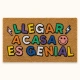Felpudo Llegar a casa rectangular con texto multicolor y base de goma