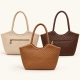 Bolso shopper trenzado efecto piel en varios colores