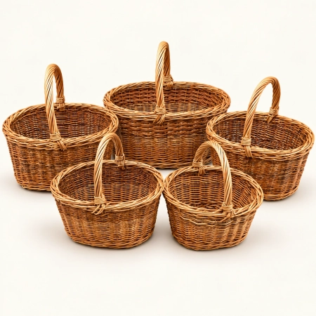 Cesta de mimbre para setas de diseño trenzado natural y gran resistencia